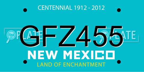 GFZ455 New Mexico License Plate