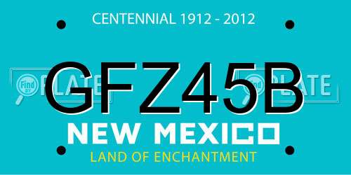 GFZ45B New Mexico License Plate