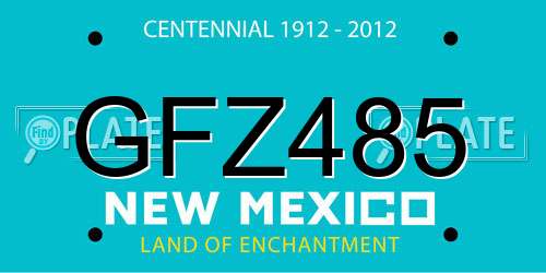 GFZ485 New Mexico License Plate