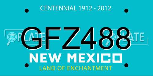 GFZ488 New Mexico License Plate
