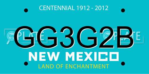 GG3G2B New Mexico License Plate