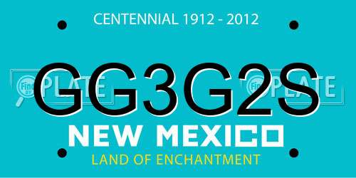GG3G2S New Mexico License Plate