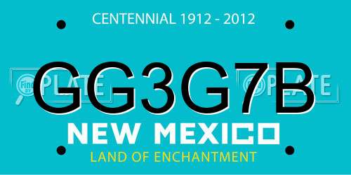 GG3G7B New Mexico License Plate