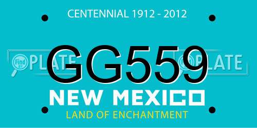 GG559 New Mexico License Plate