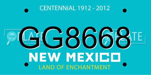 GG8668 New Mexico License Plate
