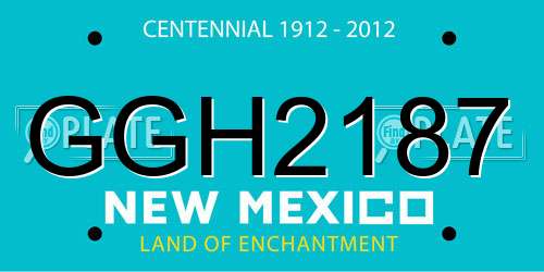GGH2187 New Mexico License Plate