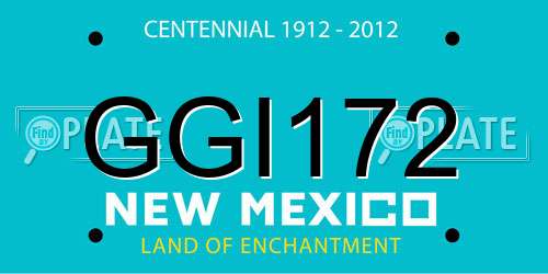 GGI172 New Mexico License Plate