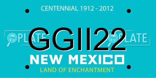 GGII22 New Mexico License Plate