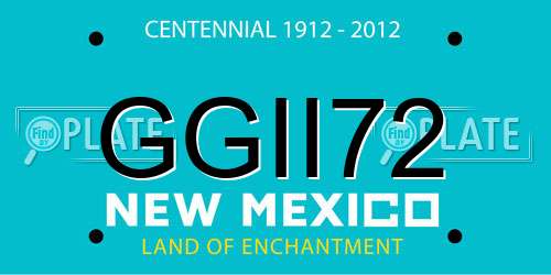 GGII72 New Mexico License Plate