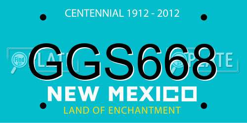 GGS668 New Mexico License Plate
