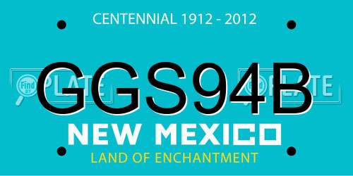 GGS94B New Mexico License Plate