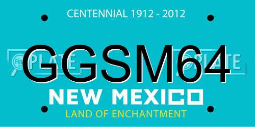GGSM64 New Mexico License Plate