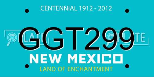 GGT299 New Mexico License Plate