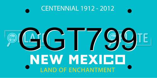GGT799 New Mexico License Plate