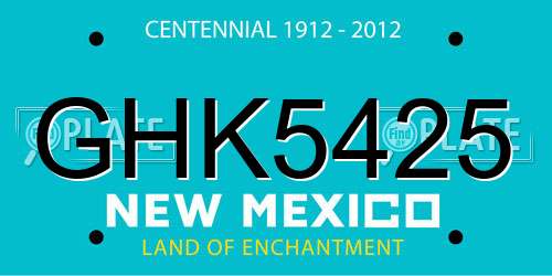 GHK5425 New Mexico License Plate