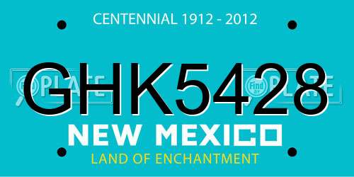 GHK5428 New Mexico License Plate
