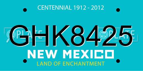 GHK8425 New Mexico License Plate