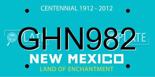 GHN982 New Mexico License Plate