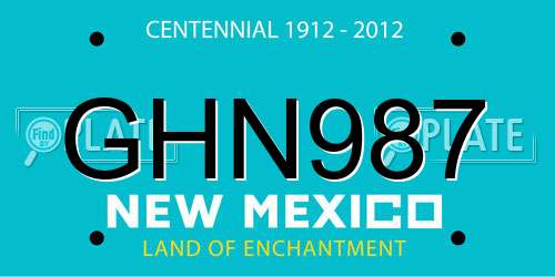 GHN987 New Mexico License Plate