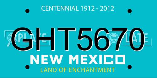 GHT5670 New Mexico License Plate