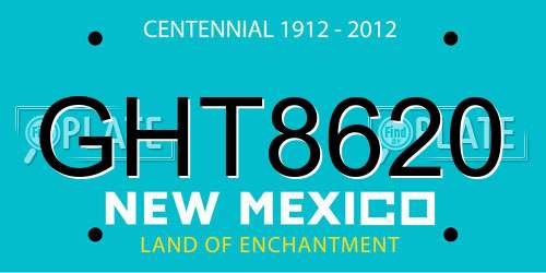 GHT8620 New Mexico License Plate