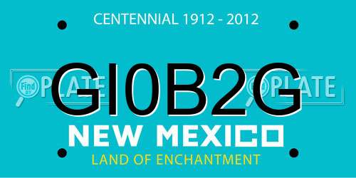 GI0B2G New Mexico License Plate