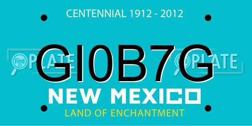 GI0B7G New Mexico License Plate