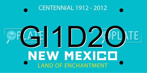 GI1D2O New Mexico License Plate