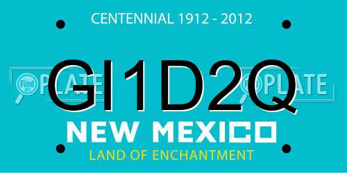 GI1D2Q New Mexico License Plate