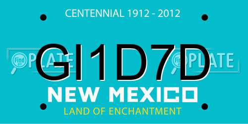 GI1D7D New Mexico License Plate