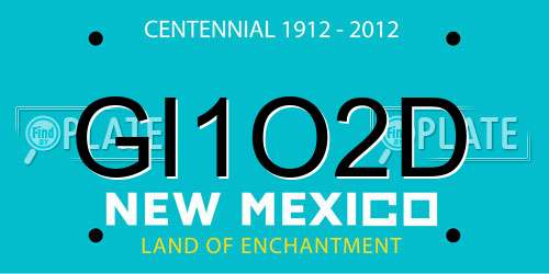 GI1O2D New Mexico License Plate