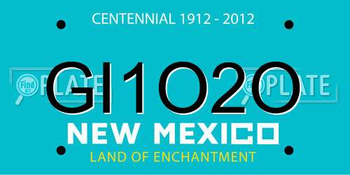 GI1O2O New Mexico License Plate