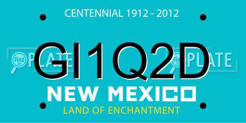 GI1Q2D New Mexico License Plate