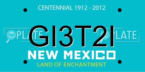 GI3T2I New Mexico License Plate