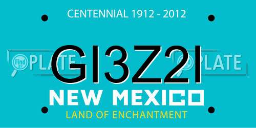 GI3Z2I New Mexico License Plate