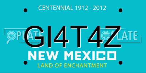 GI4T4Z New Mexico License Plate
