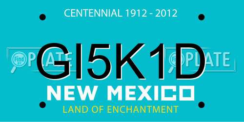 GI5K1D New Mexico License Plate