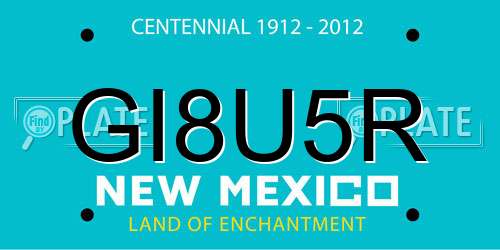 GI8U5R New Mexico License Plate