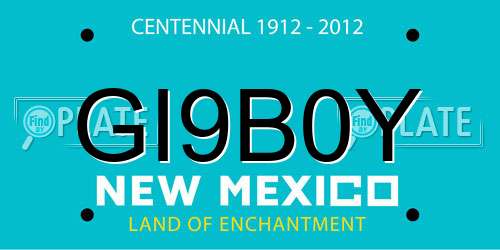 GI9B0Y New Mexico License Plate