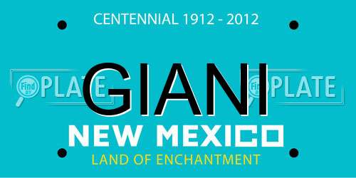 GIANI New Mexico License Plate