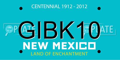 GIBK10 New Mexico License Plate