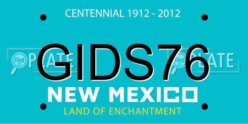 GIDS76 New Mexico License Plate