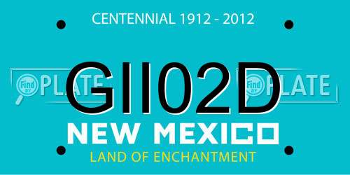 GII02D New Mexico License Plate