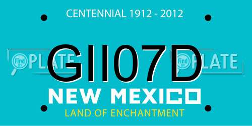 GII07D New Mexico License Plate