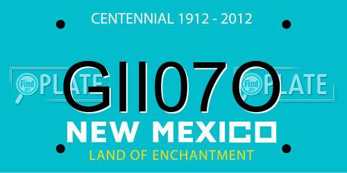 GII07O New Mexico License Plate