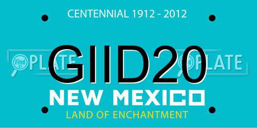 GIID20 New Mexico License Plate