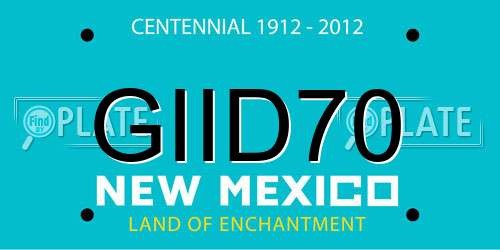 GIID70 New Mexico License Plate