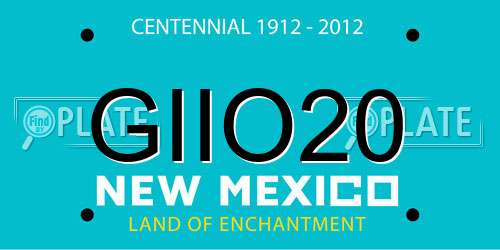 GIIO20 New Mexico License Plate