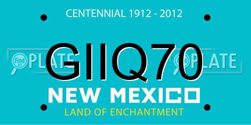GIIQ70 New Mexico License Plate