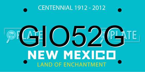 GIO52G New Mexico License Plate